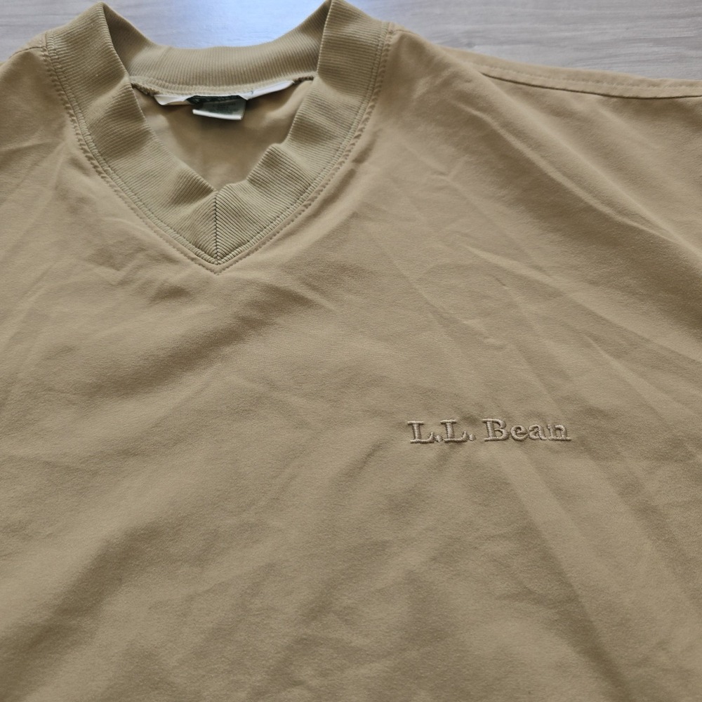 Vintage LL Bean Pull Over V Neck Sweatshirt Mens Large Tall Beige - Picture 4 of 9
